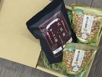 商品イメージ　大豆茶×ヤーコン茶＆おこびれ豆2種セット